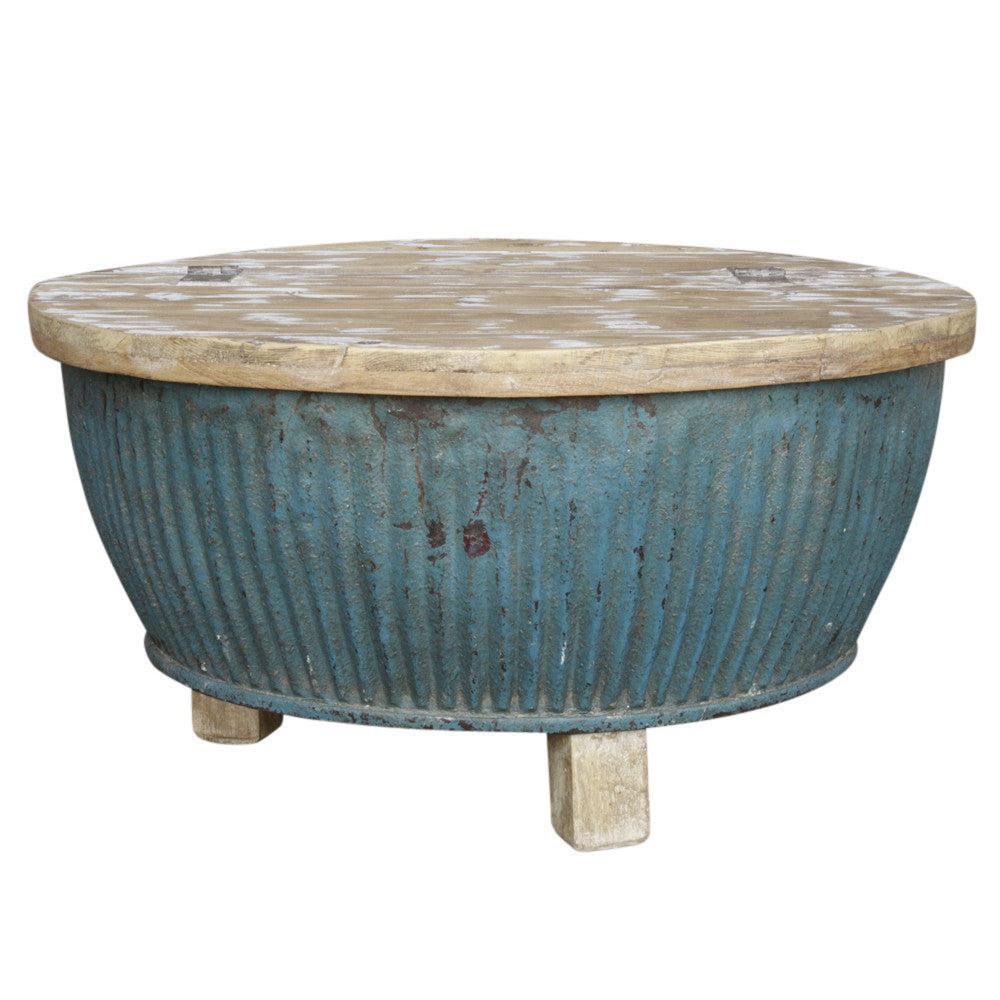 Turquoise Drum Coffee Table