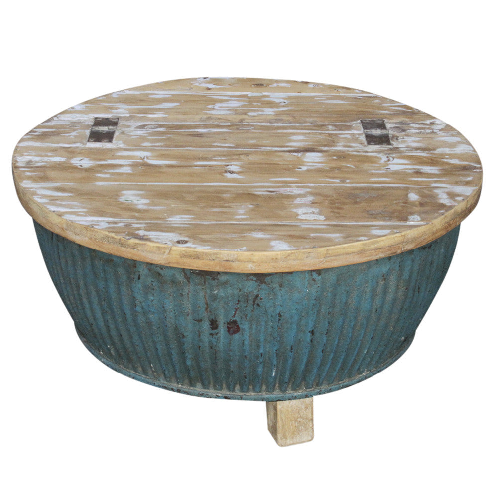 Turquoise Drum Coffee Table