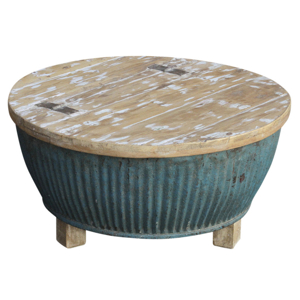 Turquoise Drum Coffee Table