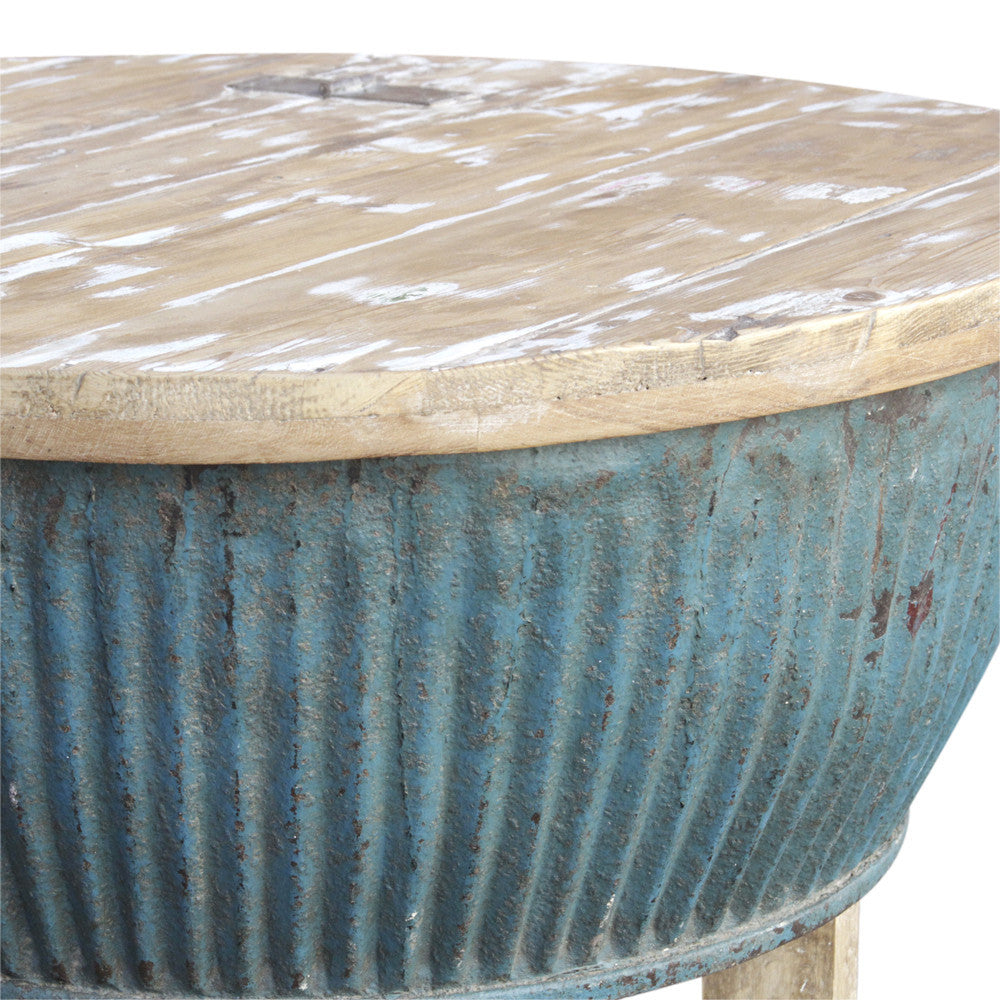 Turquoise Drum Coffee Table