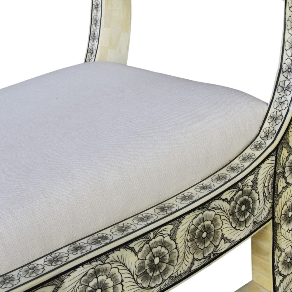 Anglo Indian Bone Inlay Chairs, Pair
