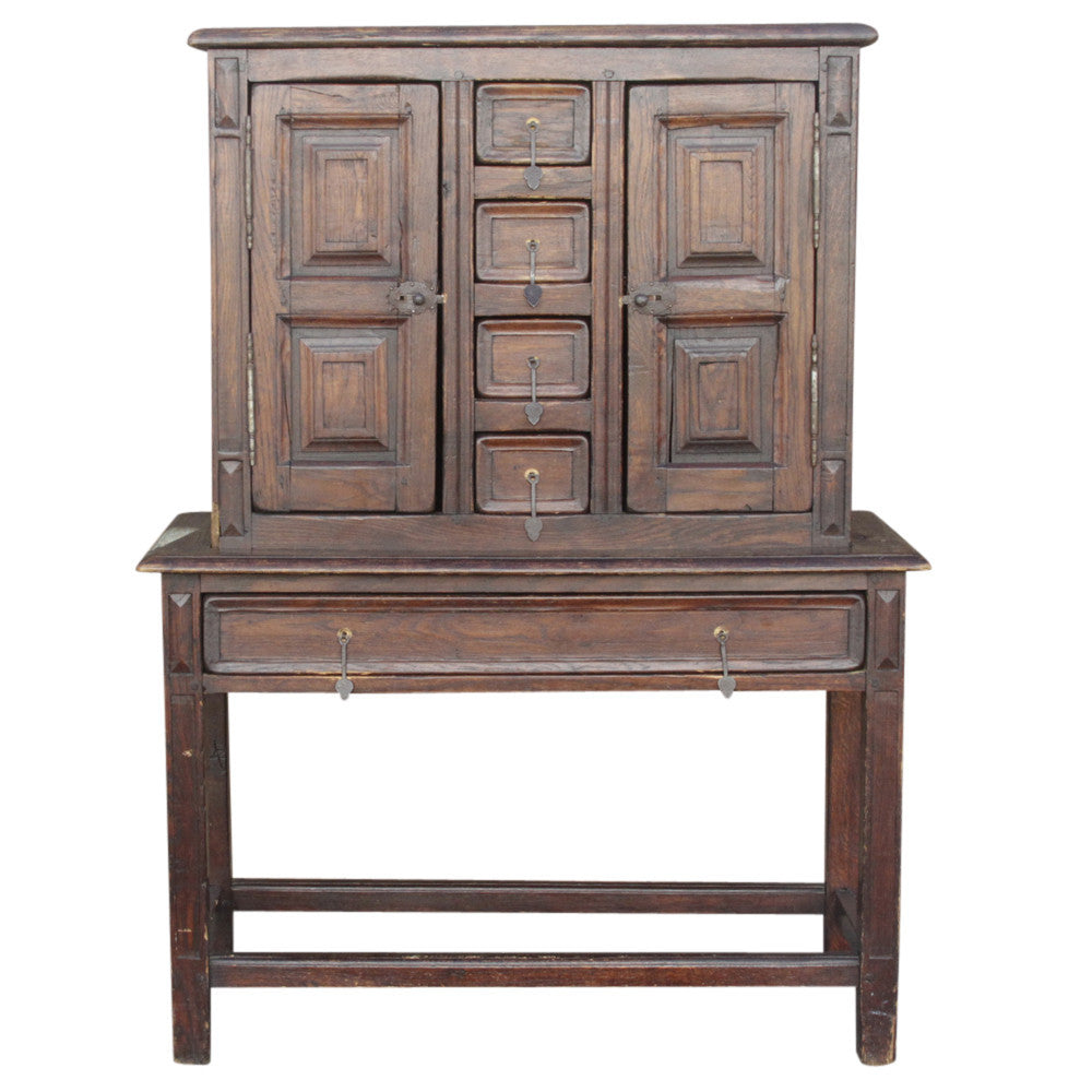 Antique Spanish Vargueno Cabinet On Stand