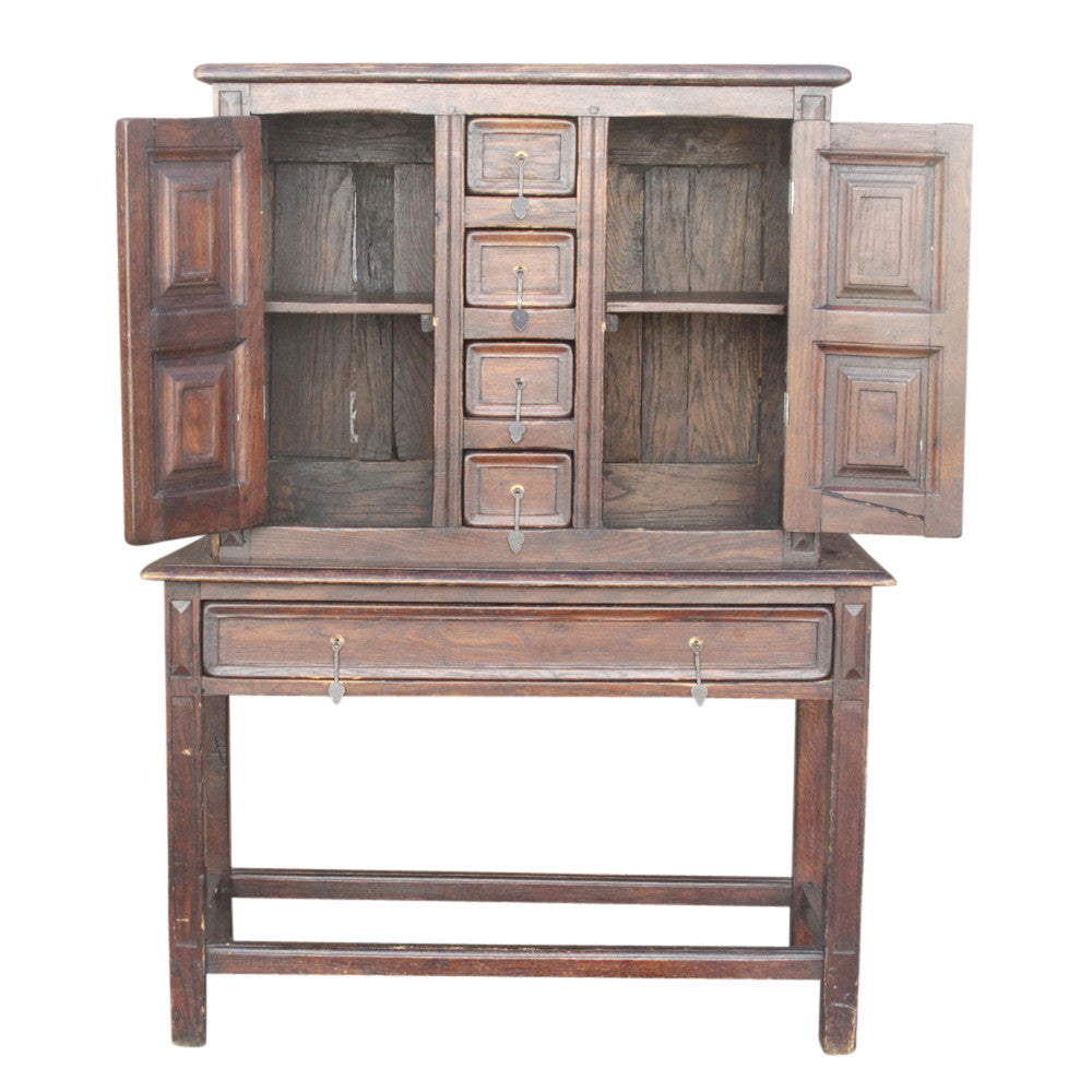 Antique Spanish Vargueno Cabinet On Stand