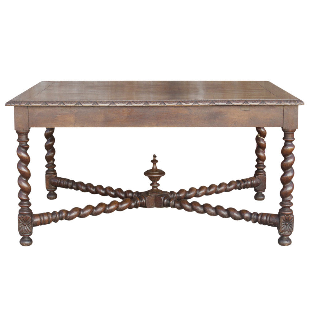 Antique French Oak Barley Twist Table
