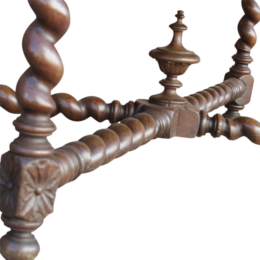 Antique French Oak Barley Twist Table