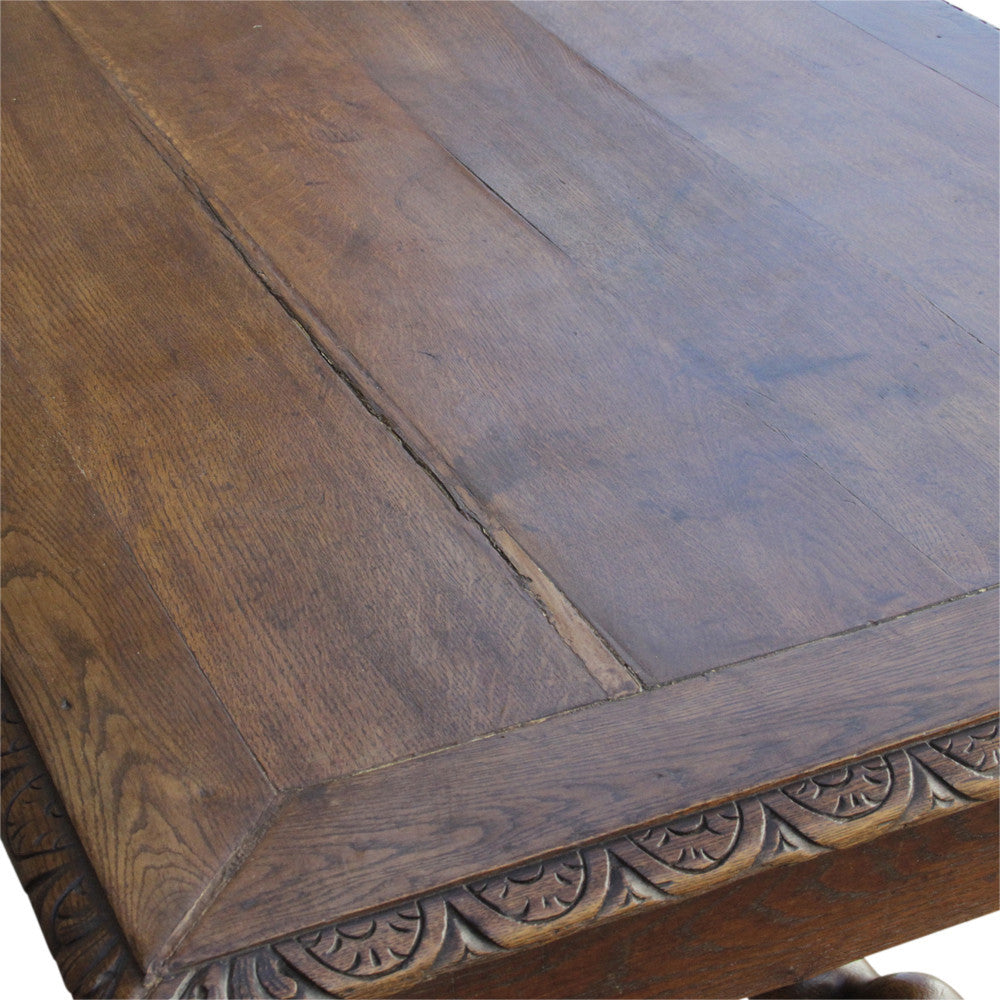 Antique French Oak Barley Twist Table