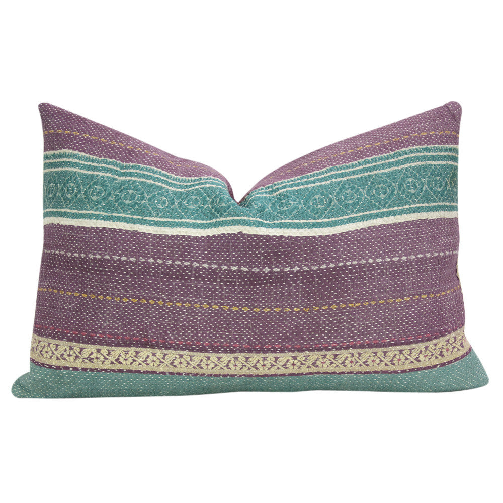 Oorja Bengal Kantha Lumbar Pillow