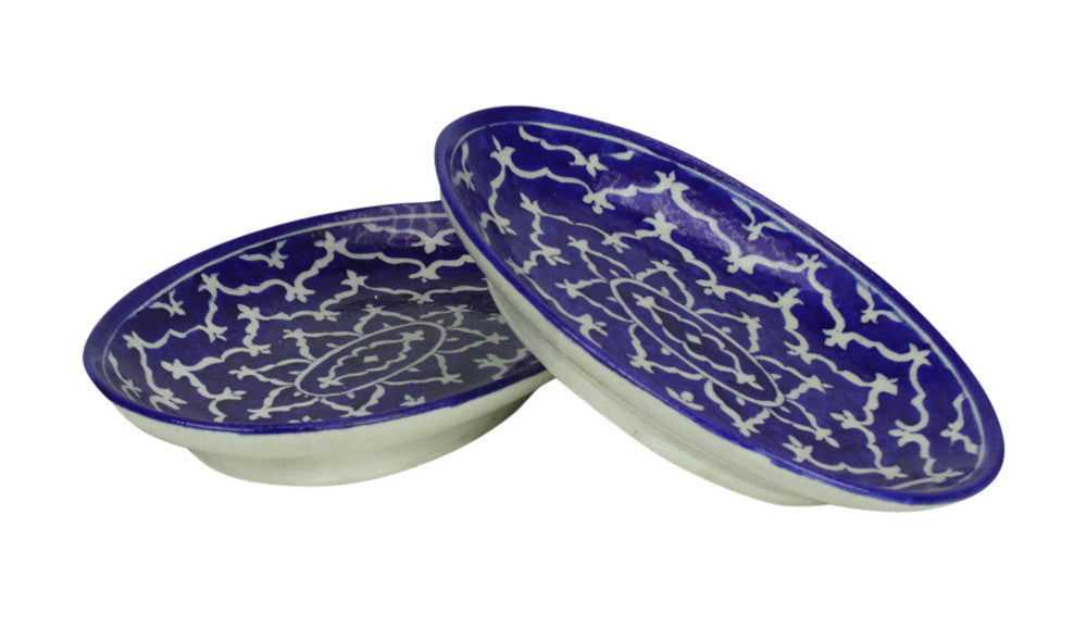Pair Of Blue Jaipur Platters