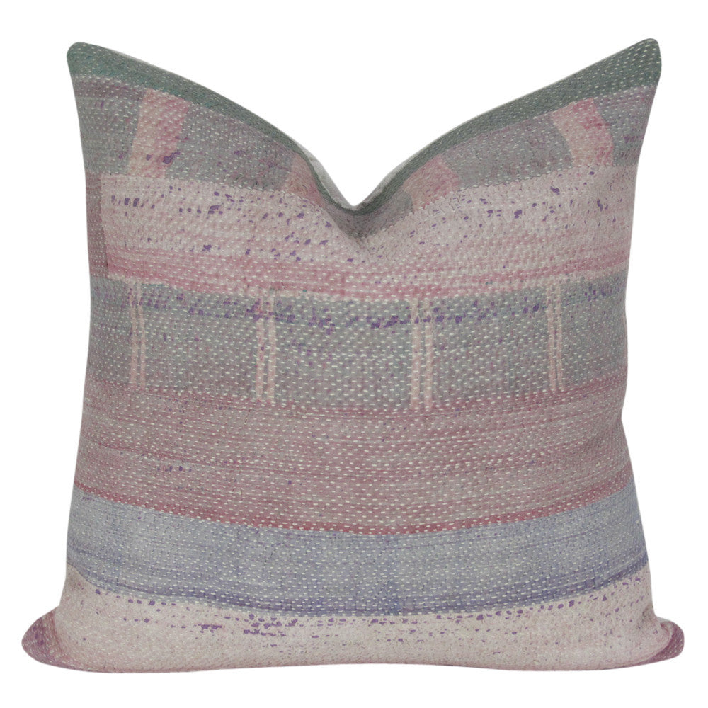 Pastel Bengal Kantha Pillow