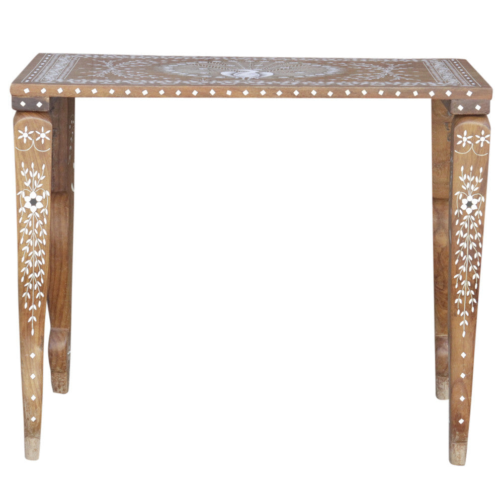 Peacock Faux-Bone-Inlay Tea Table