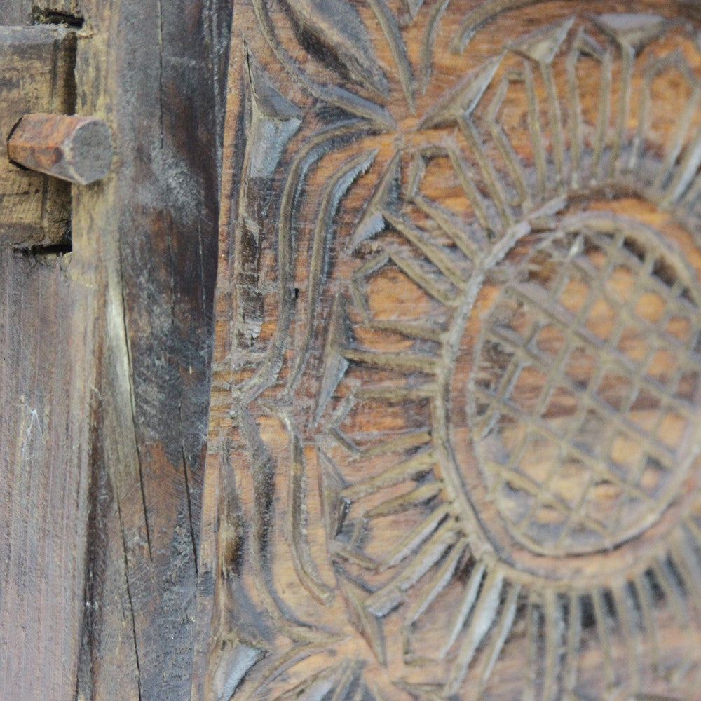 Petite Himachal Sunflower Carved Chest