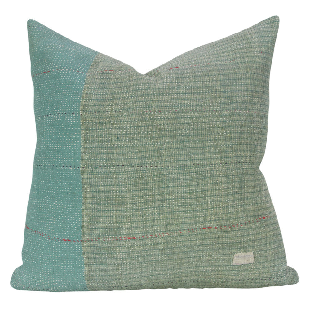 Pistachio Bengal Kantha Pillow