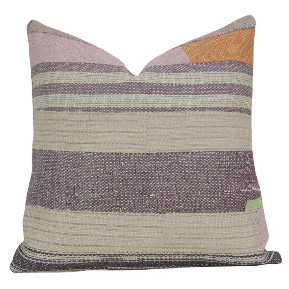 Striped Bengal Kantha Pillow