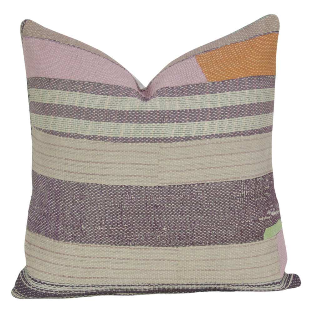 Striped Bengal Kantha Pillow