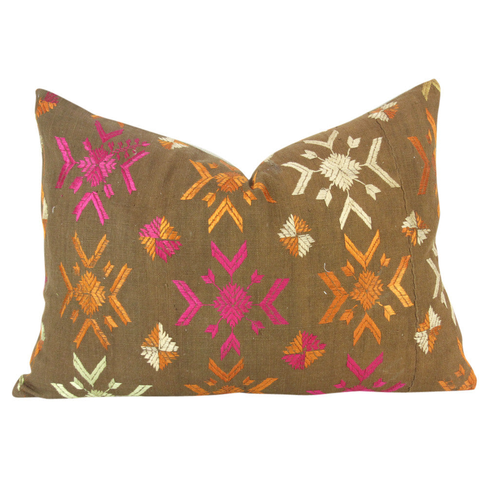 Charu Bagh Phulkari Lumbar Pillow
