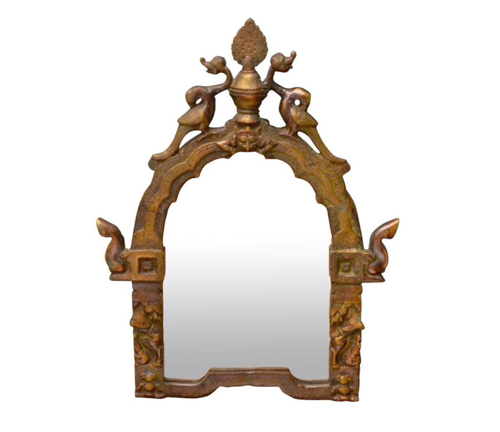 Thai Brass Temple Mirrors, Pair