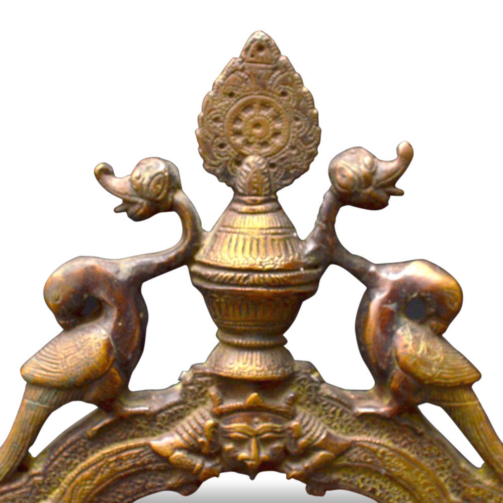 Thai Brass Temple Mirrors, Pair