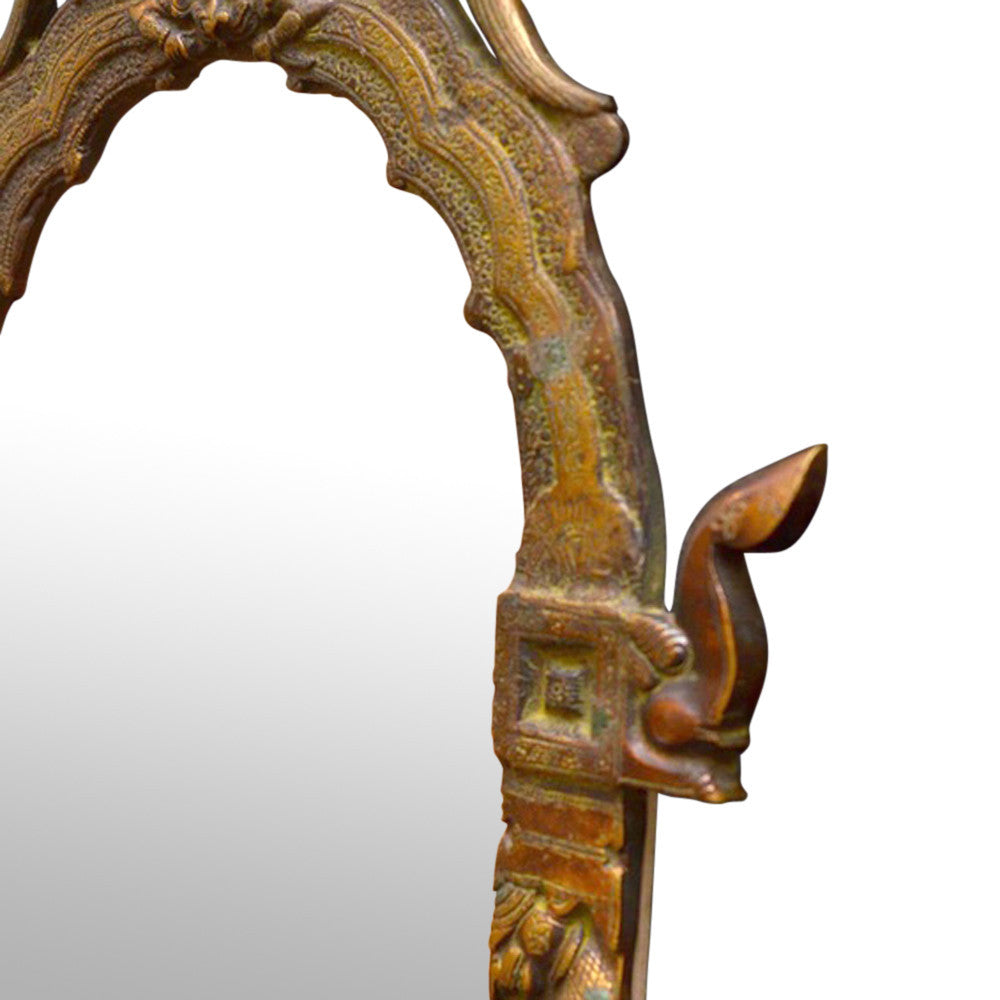 Thai Brass Temple Mirrors, Pair