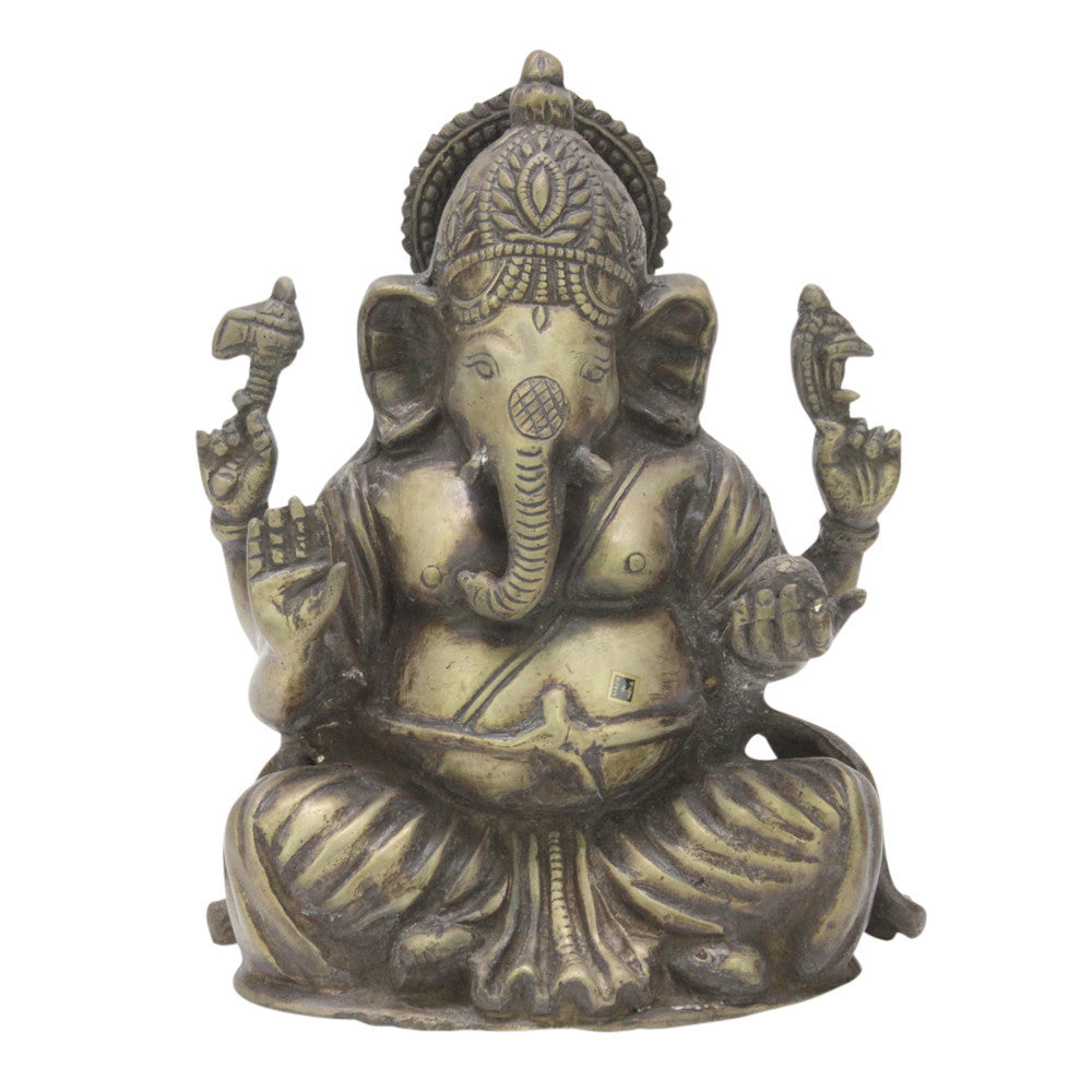 Seated Brass Ganesh Statue