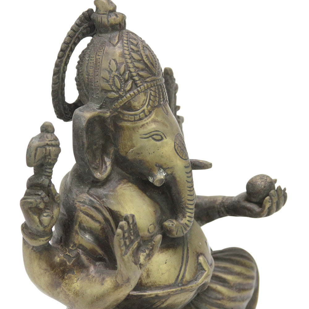 Seated Brass Ganesh Statue
