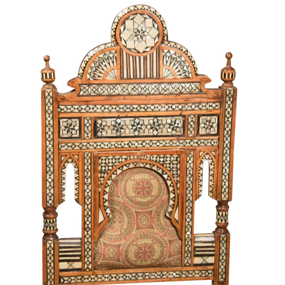 Set Of 4 Antique Syrian Inlaid Chairs