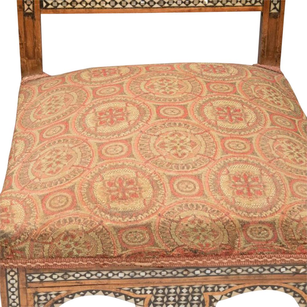 Set Of 4 Antique Syrian Inlaid Chairs