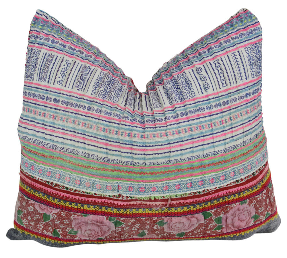 Striped Hmong Hill Tribe Pillow