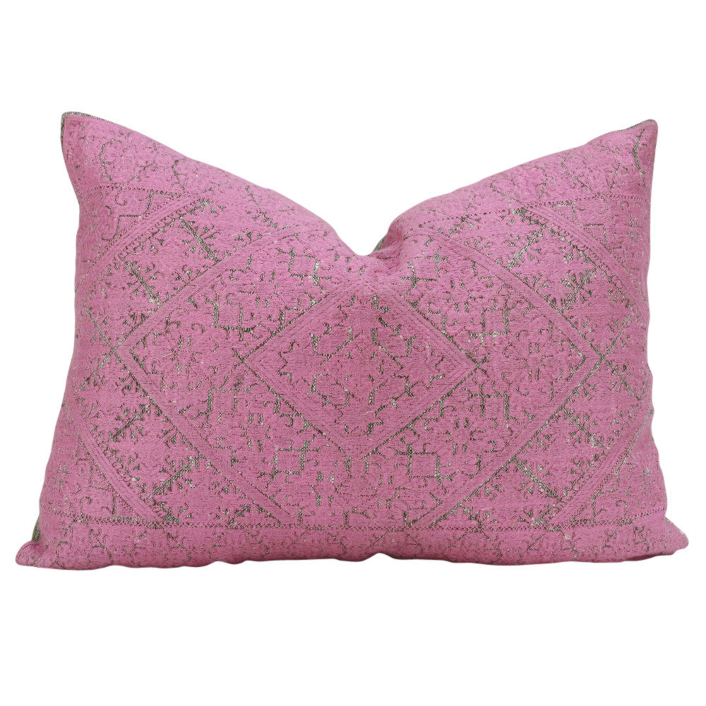 Swati Pastel Rose Brocade Pillow