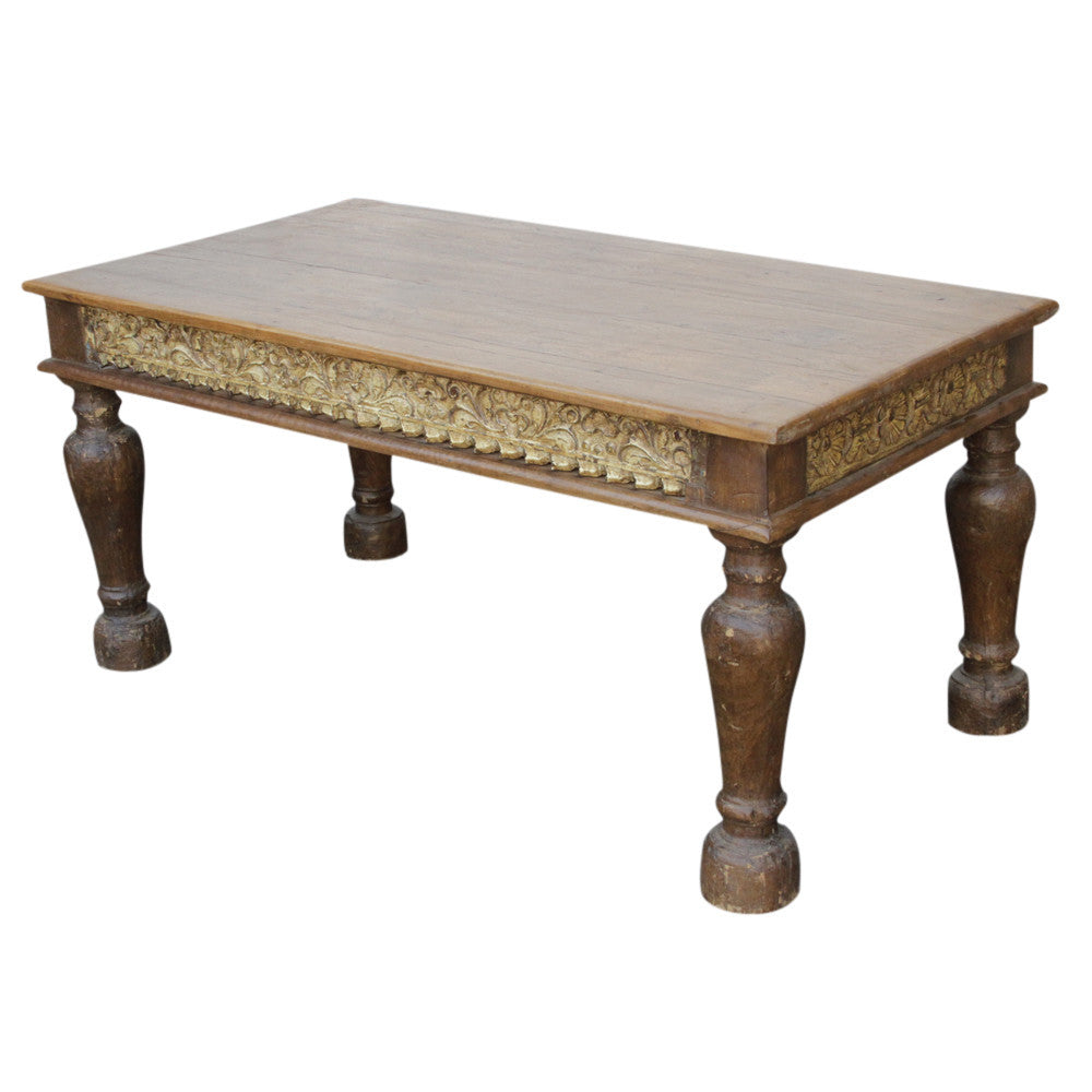 Teak Carved Takhat Table