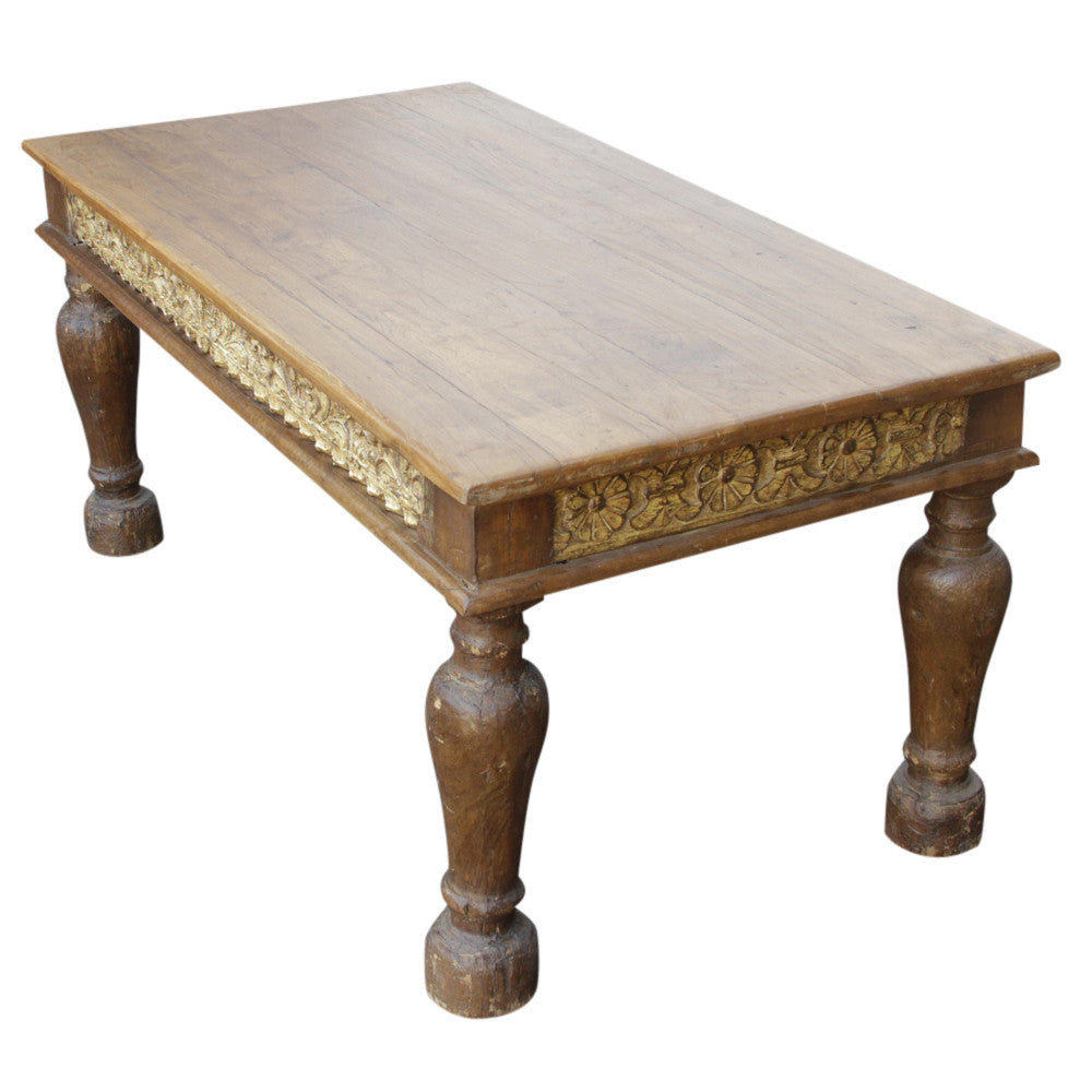 Teak Carved Takhat Table