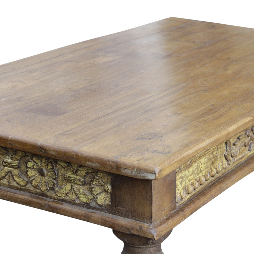 Teak Carved Takhat Table
