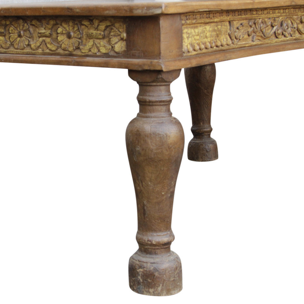 Teak Carved Takhat Table