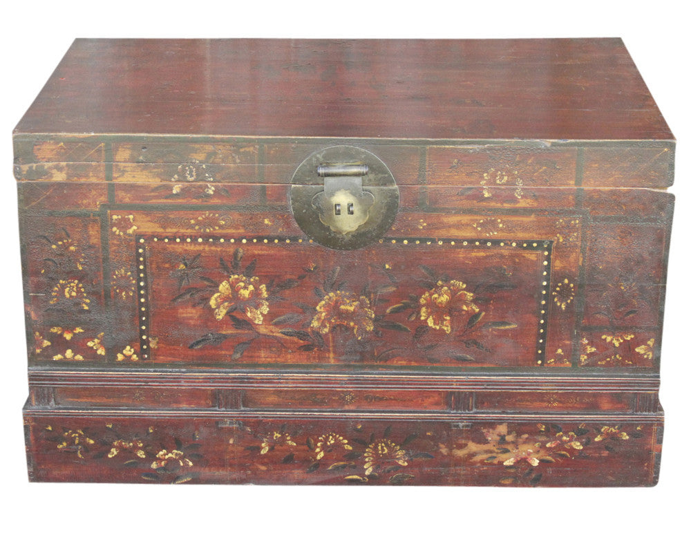 Vintage Tibetan Painted Trunk