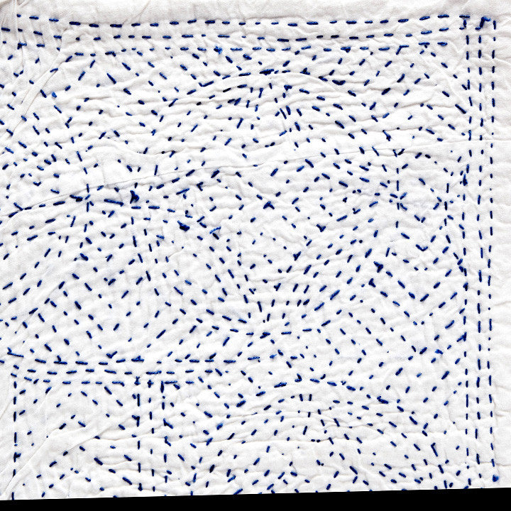 Blue stitching on Snow