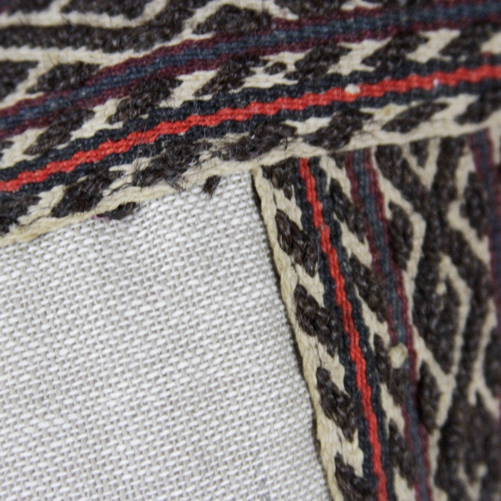 Brown Vintage Tribal Border Linen Pillow