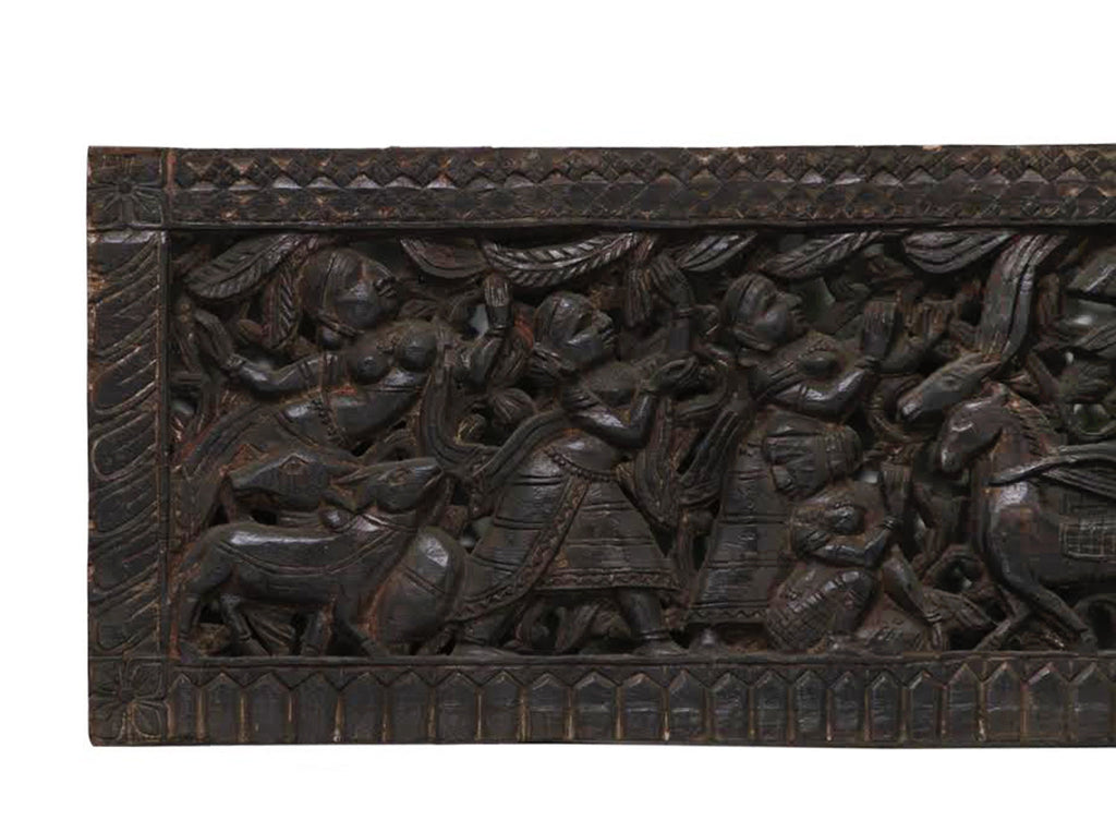 Early 20th Cent. Uttarakha Carved Wall Panel