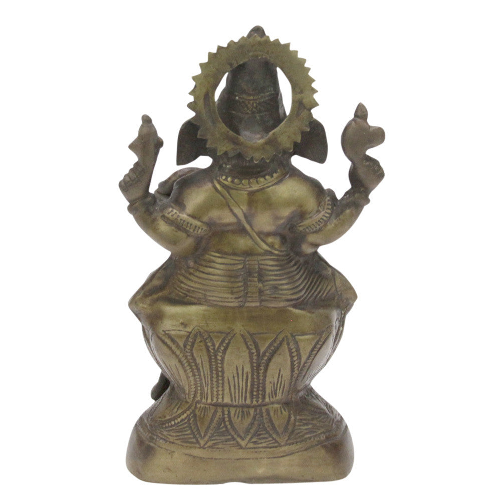Darkened Brass Ganesh Statue