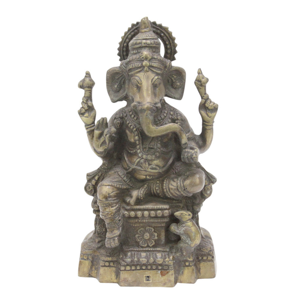 Brass Seated Ganesh Statue II
